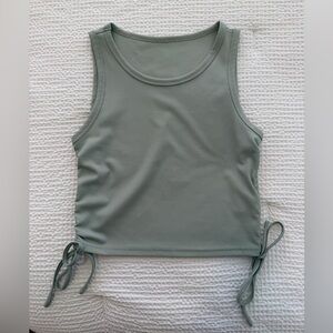 SHEIN Sage Green Sleeveless Ribbed Tank Top